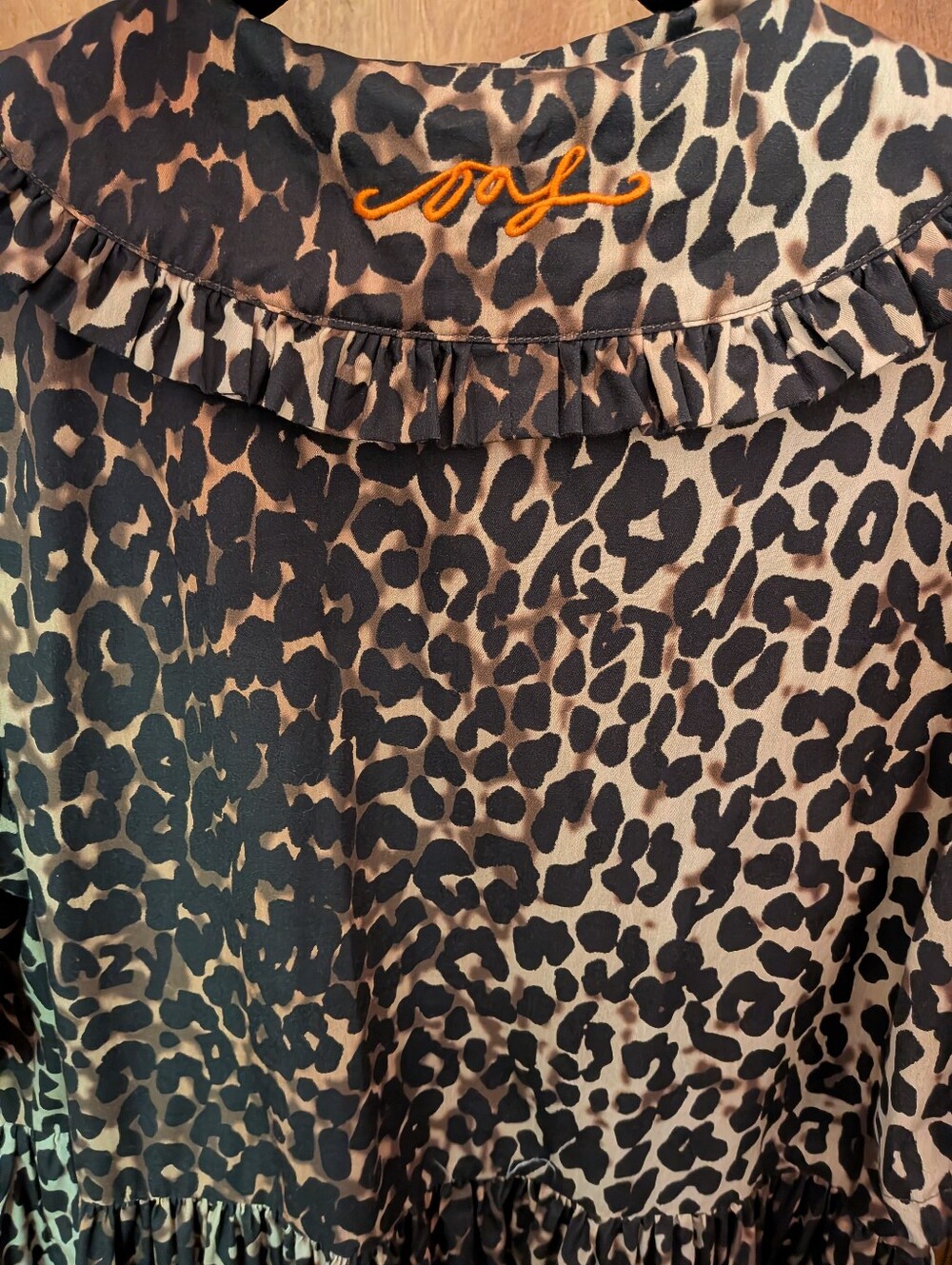 Lazy Oaf Leopard Print Puff Sleeve Midi Dress Size 10 US - Picture 4 of 5